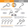 ACCZIO 8 Pack 304 Stainless Steel Eye Screws,2.5 Inch M6