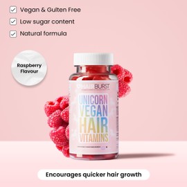 HAIR BURST Chewable Vegan Hair Vitamins - Hair Vitamins for Growth and Hair Loss – Hair Supplements for Both Men and Woman - Biotin Hair Growth Vitamins - 1 Month Supply - 60 Gummies