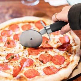 Pizza Cutter Stainless Steel Pizza Cutter Wheel with Comfort Handle Handheld Food Slicer for Pie Dough Biscuits and Waffles Multipurpose Kitchen Utensils