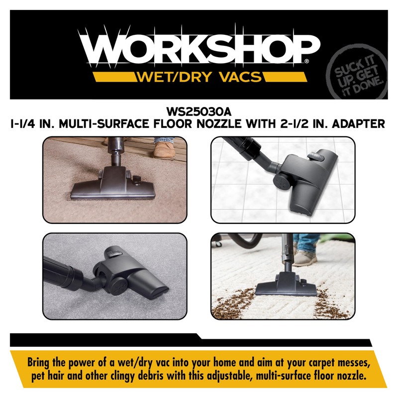 WORKSHOP Wet/Dry Vacs Shop Vacuum Accessories WS25030A Carpet and Hard