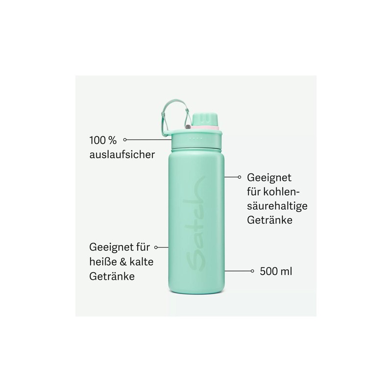satch Drinking Bottle Made of Stainless Steel, BPA-Free, 0.5 L,