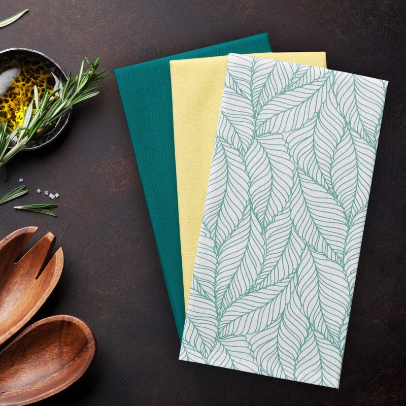AmeliaHome Set of 3 Tea Towels Cotton Kitchen Towels 50
