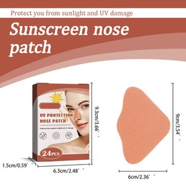 EIROVYA Nasenschutz Sonne,UV-Nasenschutz,Nase Sonnenschutz Nasenschutz,Sonnenschutz Nase Patch,Nasenpflaster Outdoor,Sonnenschutz-Nasenpflaster für Sommer,Erfrischender UV-Schutz(24 Pcs)