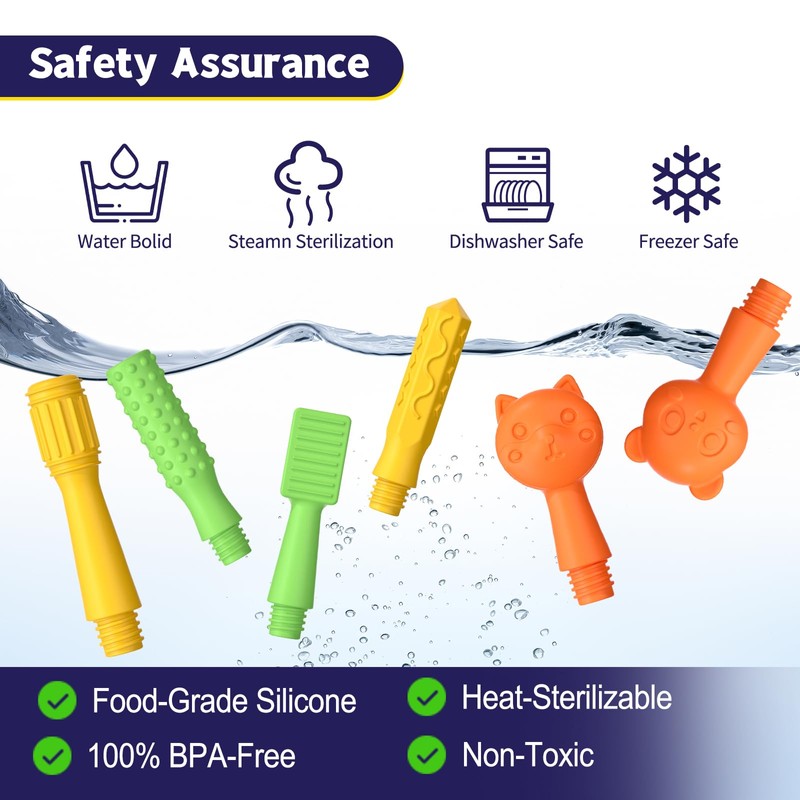 Oral Sensory Stimulation Kit with 6 Soft Textured Heads for