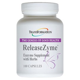 TRANSFORMATION THE GENESIS OF GOOD HEALTH Enzymes ReleaseZyme Blend Supplement with Natural Herbs, Advanced Digestive Support Formula with Protease, Helps Break Down Proteins, Plant Based Enzymes, 100