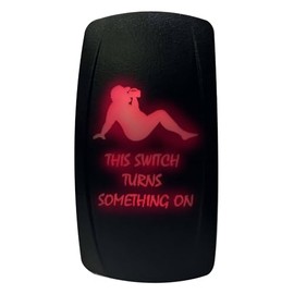 50 Caliber Racing 50 Caliber Racing 20A 12V Waterproof Automotive Rocker Switch ON/Off - Red LED Backlight - Dad BOD This Switch Turns Something On- UTV, Auto, Boat [Red 5362A56]