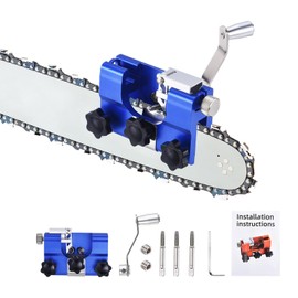 PATIKIL Chainsaw Sharpener Hand-Cranked Chainsaw Chain Sharpening Jig with 3 Grinding Rod Portable Chainsaw Sharpening Tool for Chain Saw Electric Saw Lumberjack, Blue