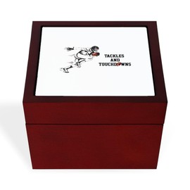 CafePress Tackles and Touchdowns Memory Keepsake Jewelry Box, 5"x5"x3.75"