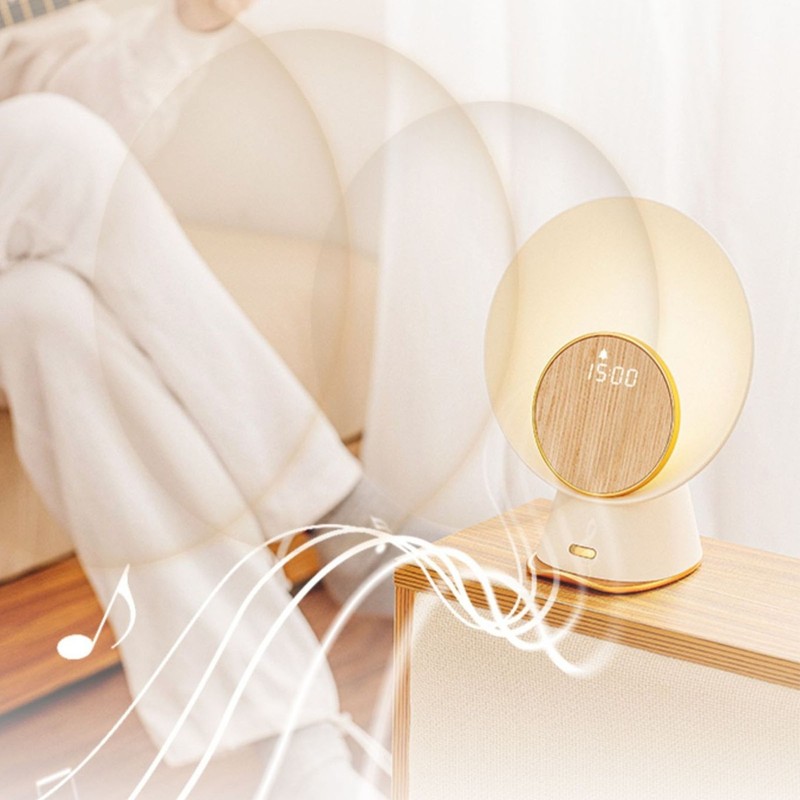 Moonlight Sensor Night Light Speaker Wireless Alarm Clock Bluetooth Speaker