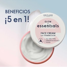 Crema Facial Aclaradora Oriflame Vitaminas E y B3 Glow Essentials 75mL
