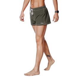 Nonwe Women's Swim Shorts Quick Dry Soild Lightweight Kombu Green 28
