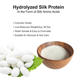 MAYKER Hydrolyzed Silk Amino Acids Powder Cosmetic Grade 2.12 oz, Lightweight Conditioning & Moisturizing Ingredient for DIY Skincare & Hair Care
