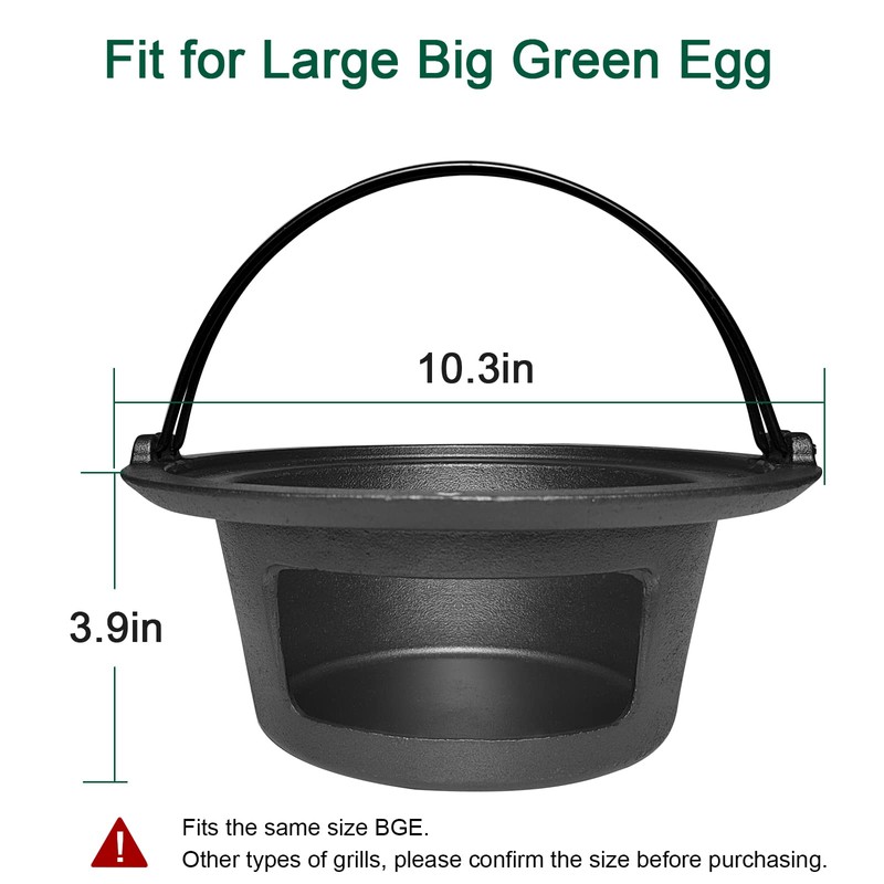 Upgrade Cast Iron Ash Can with Handle, Quantfire Charcoal Ash