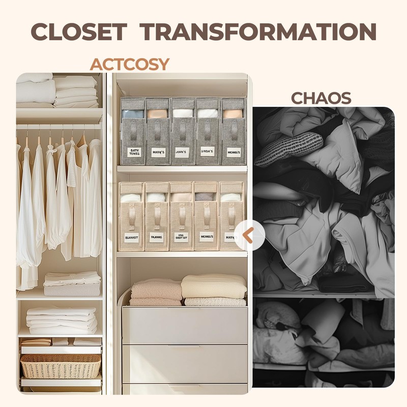 ActCosy 8Pack Sheet Organizers and Storage with Handles – Foldable