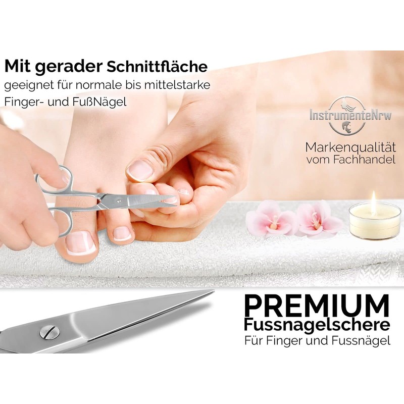 Straight Toe Nail Scissors Stainless Steel Solingen Nail Scissors 9.5 cm