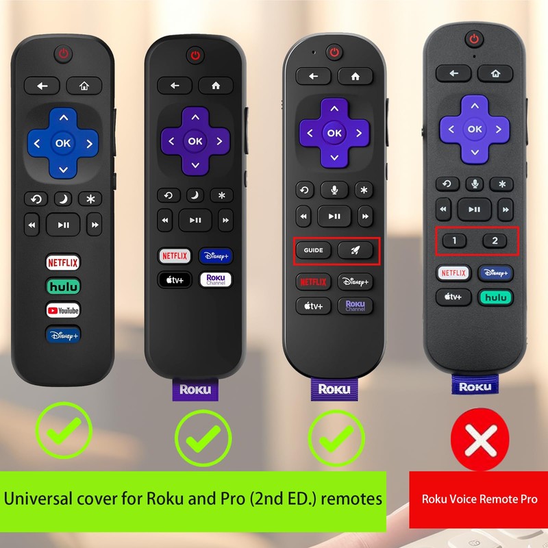 4Pack Roku Voice Remote Pro (2nd Edition), Case Compatible with