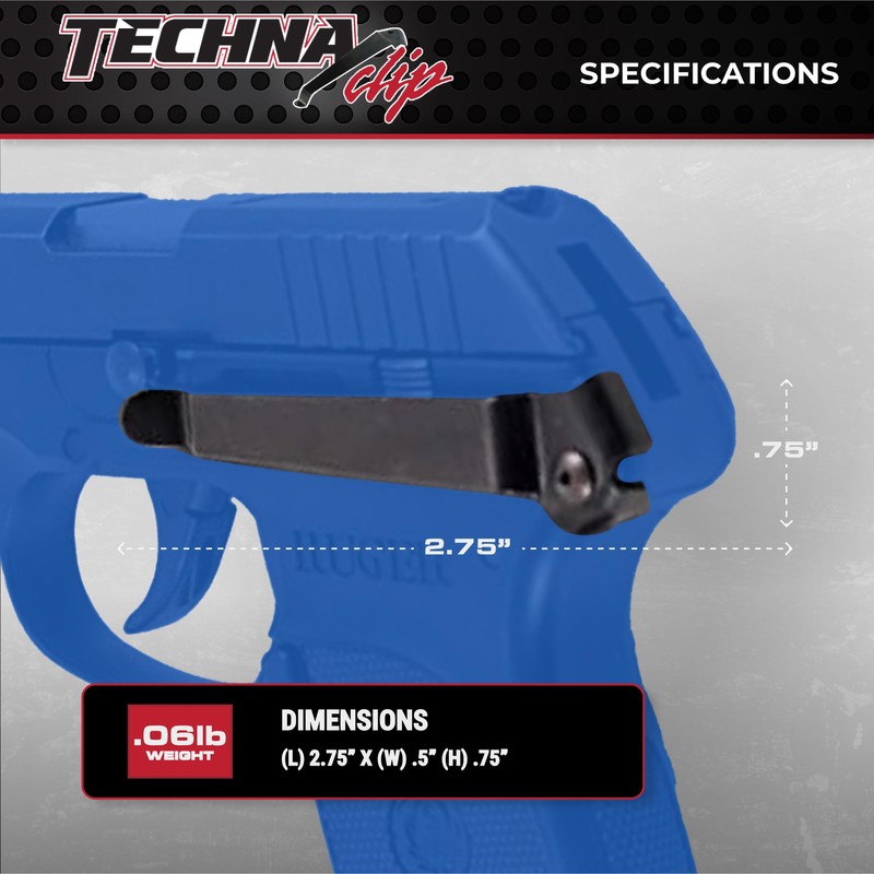 Techna Clip Concealment System for Ruger LCP .380 ACP Pistols