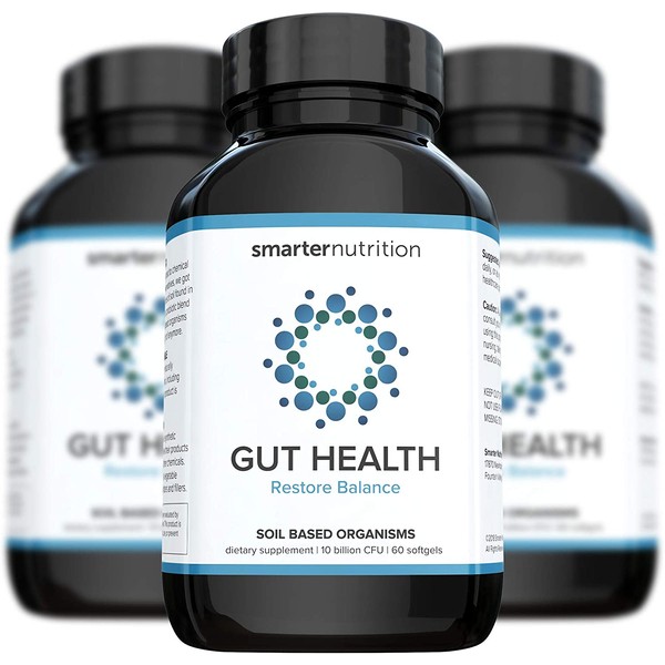 Smarter Gut Health Probiotics - Superior Digestive & Immune Support from 100% Soil-Based Probiotic - Includes Premium Prebiotic Preticx to Help Keep Good Bacteria Healthy & Growing (90 Servings)