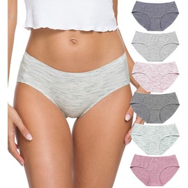 Wealurre Cotton Bikini Women's Breathable Panties Seamless Comfort Underwear(3128M,Stripe 2)