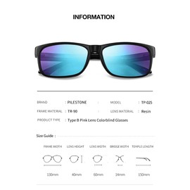 COLORBLIND CORRECTIVE GLASSES BY PILESTONE CANADA TP-025 (Type B) for Red/Green Colour Blindness - Moderate, Strong and Severe Deutan and Moderate, Strong Protan, Coated Purple Lense