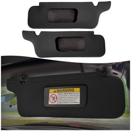 KBH Sun Visor Cover for Ford Mustang 1994-2004, Vinyl Leather Trim, Car Sunvisor Protector Covering, Left and Right Side, Anti-Scratch, Black (Leather Covers Only)