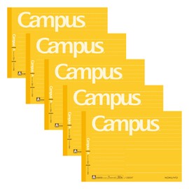 Kokuyo No-293ATX5SET Campus Notebook, Doted, A-Ruled, 0.3 inch (7 mm), Half Size, B6, 5 Pack