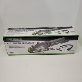 Genesis 4-1/2 inch Compact Circular Saw with 24T Blade Rip Guide Vacuum Adapter & Wrench