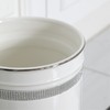 Motifeur Bathroom Wastebasket - Ceramic Decorative Trash Can (Rhinestones, White)