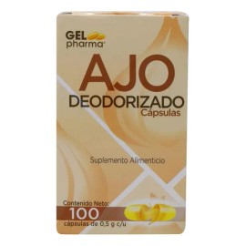 Ajo Deodorizado 100 Capsulas .5g C/u Suplemento Alimenticio Sabor Sin Sabor