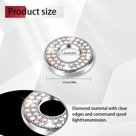 Lyxheth 4PCS Bling Car Inner Door Lock Pull Sticker, Bling Car Interior Accessory, Rhinestones Bling Cars Pull Rod Bolt Decoration Cover, Sparkly Cars Door Lock Pin Cap for C Class C200L (AB Colorful)