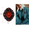 Alilang Vintage Inspired Antique Rose Crystal Flower Cameo Pin Brooch,