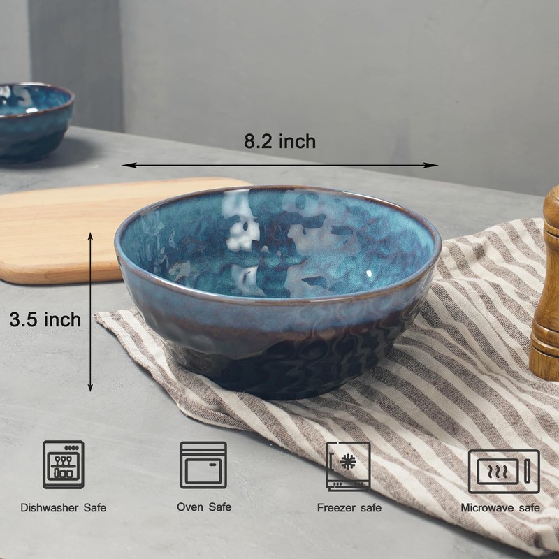 STE-CER 60 oz Large Ceramic Soup Bowl,8.2 Inch Stoneware Serving