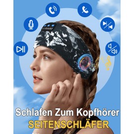LC-dolida Schlafkopfhörer Bluetooth Schlafen Kopfhörer, Kabellos Sport-Kopfhörer Stirnband 14+ Stunden Lange Spielzeit Leichte Schlafstirnband mit HiFi-Stereo,Ergonomisch Tech Gadgets