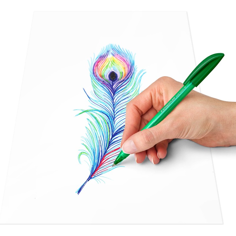 STAEDTLER 4320 M-5 Stick Rainbow Ballpoint Pen - Green (Box