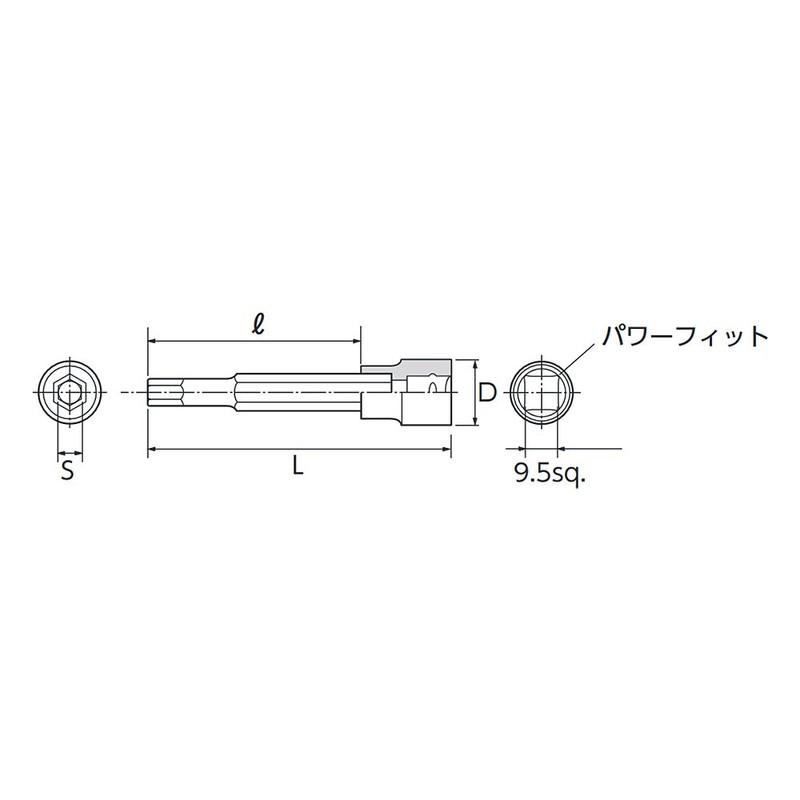 KTC 9.5 SQ. hekisagonbittosoketto BT3 – 07 – Small