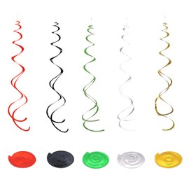 30 Spiral Wreath Foils in 5 Colours, Garland Foils Ceiling Hanger Double Spiral Decoration for Birthday, Wedding, New Year's Eve or Carnival Party Decoration Garland Wedding for Cutting