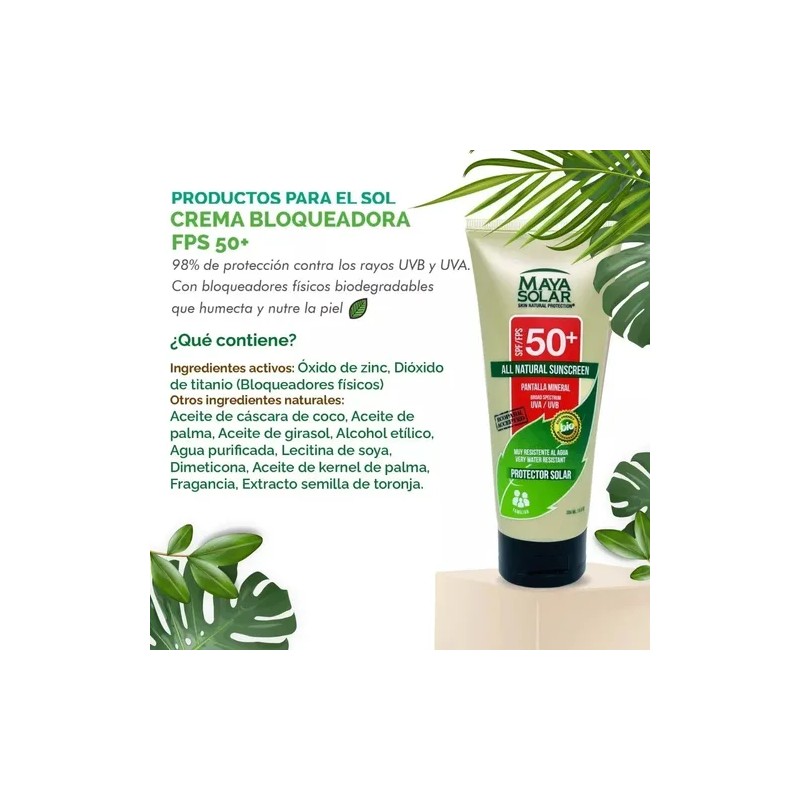 Bloqueador Solar Biodegradable Fps 50 Con Producto De