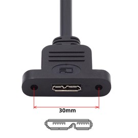 xiwai USB 2.0 Micro 5 Pin Male Screw Mount Type Extension Cord - 3.0 Micro Type-B Female 480Mbps USB Extender Cable