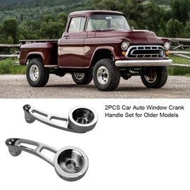 EBTOOLS Window Crank Handles, Set of 2 Car Silver Car Window Crank Handle Winder Billet Set Car Accessories