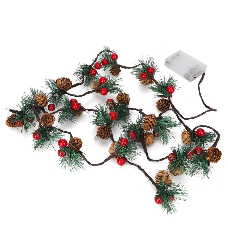 2m 20LED Christmas Pine Cones String Lights for Xmas Wreath