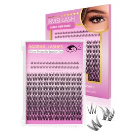 Venus Lash Clusters 8-16mm with 5-6mm Bottom Lashes Natural Eyelash Clusters D Curl -WideSpan DIY Eyelash Extension Individual Fake Eyelashes Clusters with 0.03mm Ultra-Thin Invisible Lash Band