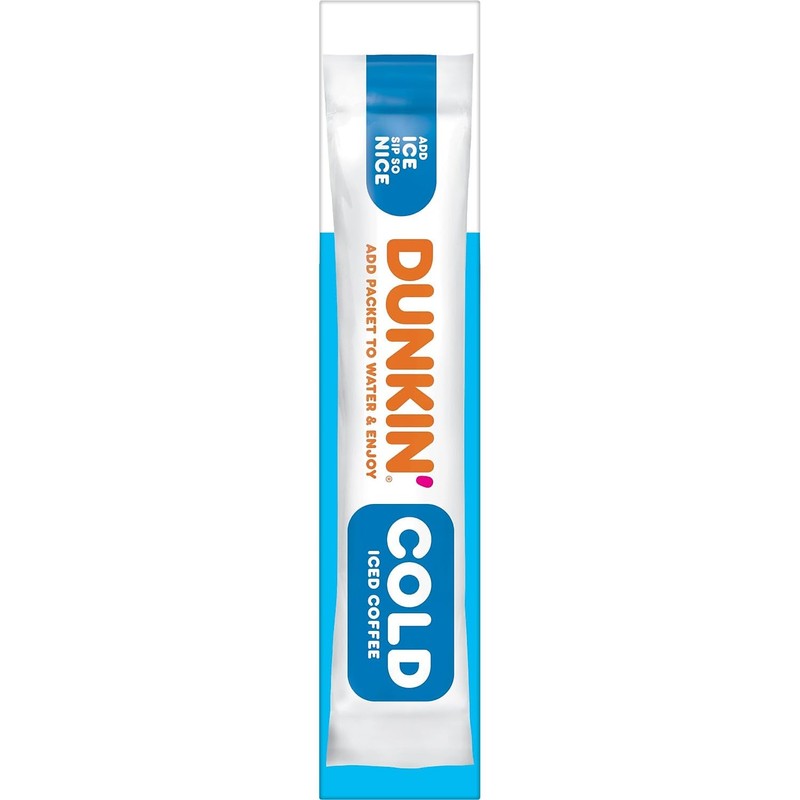 Dunkin’ Cold Iced Coffee, Powdered Instant Coffee Packs, 6 Count