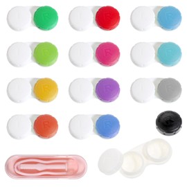 LIQWEI 12Pcs Contact Lens Case, Outdoor Portable Colorful Contacts, Eye Contacts Cases Contact Holder, Mini Case Screw for Travel, Daily Use