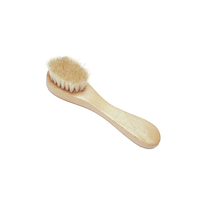 UNIVERSOENLNE.COM 2 Cepillos Faciales Exfoliantes Con Mango De Madera Hechos