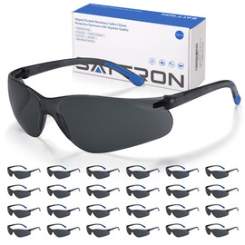Tinted Safety Glasses 24 Pack, Safety Sunglasses Bulk UV Protection & ANSI Z87.1, Protective Eyewear Scratch Impact Resistant Safety Goggles for Men Women Construction, Shooting, Lab Work Smoke Grey