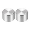 sourcing map 2 x Aluminium Volume Control Potentiometer Knurled Shaft