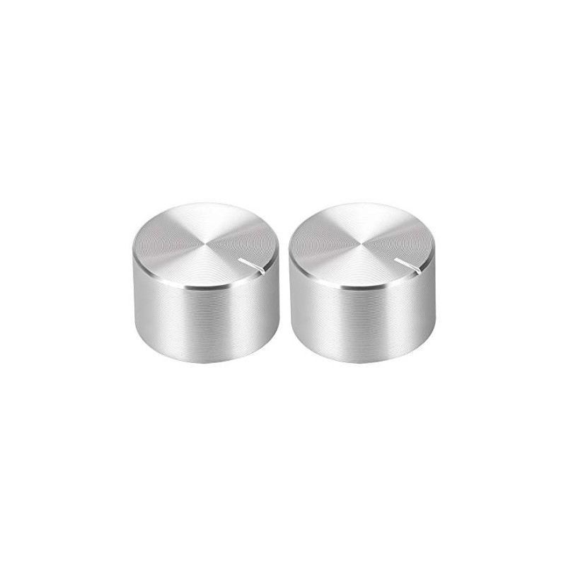 sourcing map 2 x Aluminium Volume Control Potentiometer Knurled Shaft