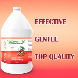 GreenFist Foaming Hand Soap Refills Almond Cherry Scent Jug Foam Refill Made in USA, 128 ounce (1 Gallon)