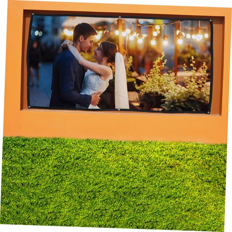 TEHAUX Portable Polyester Projector Screen Movie Projection Curtain for Outdoor