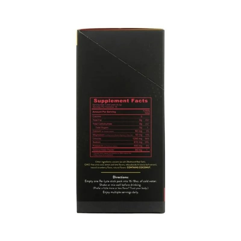 RELYTE Re-Lyte Electrolyte Drink Mix Strawberry Lemonade 15 Servings Packets